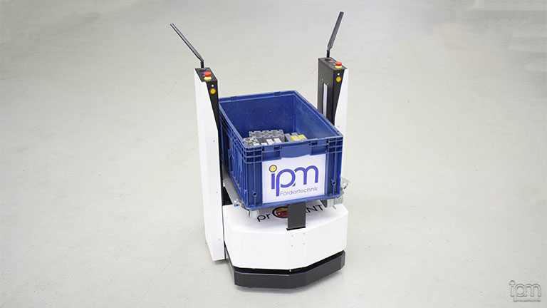 Sie sehen hier einen Transportroboter. Transportroboter