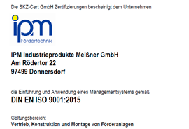 ISO DIN EN 9001  Zertifikat 